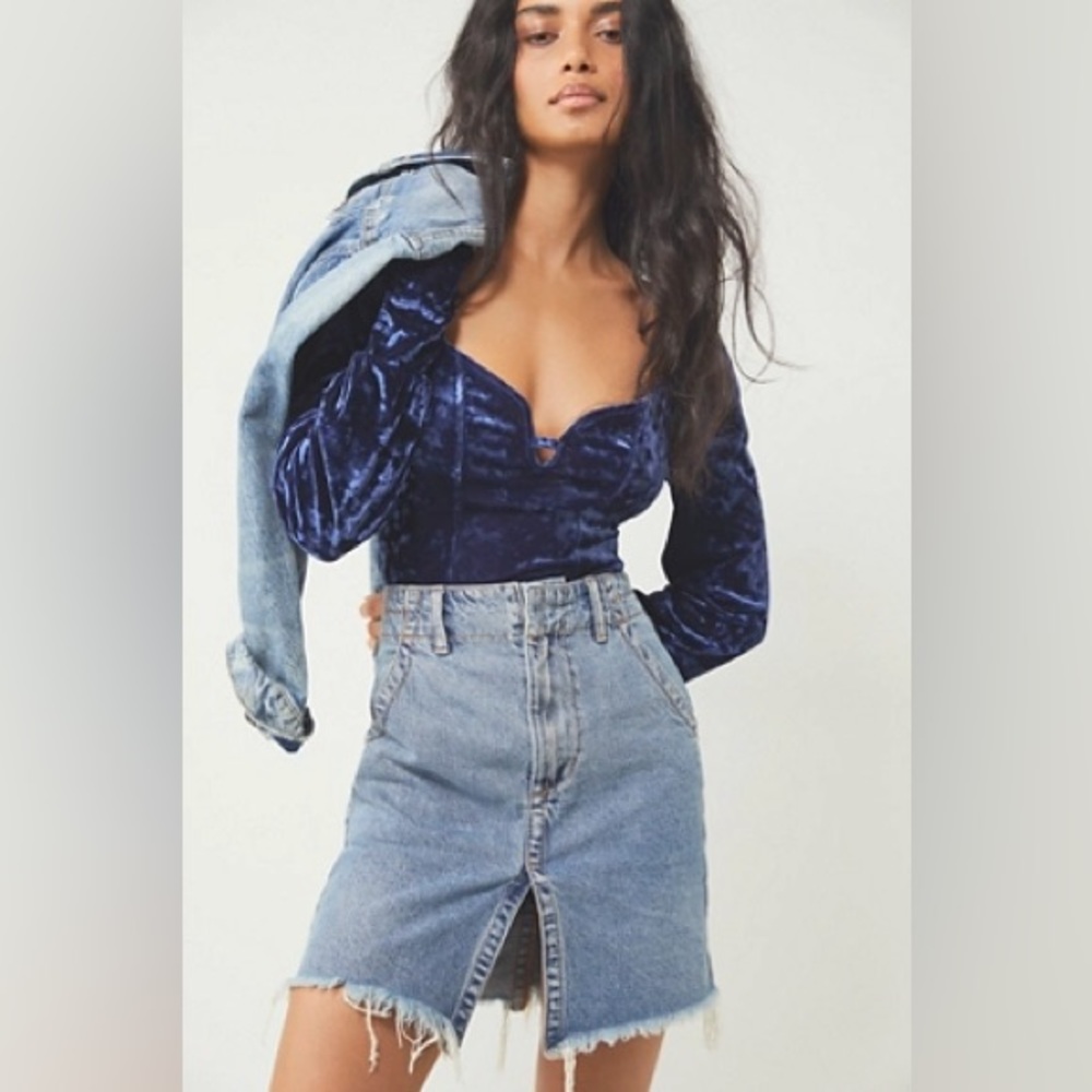 Bodysuit from FreePeople Intimately line, never worn, size XS, navy, velvet